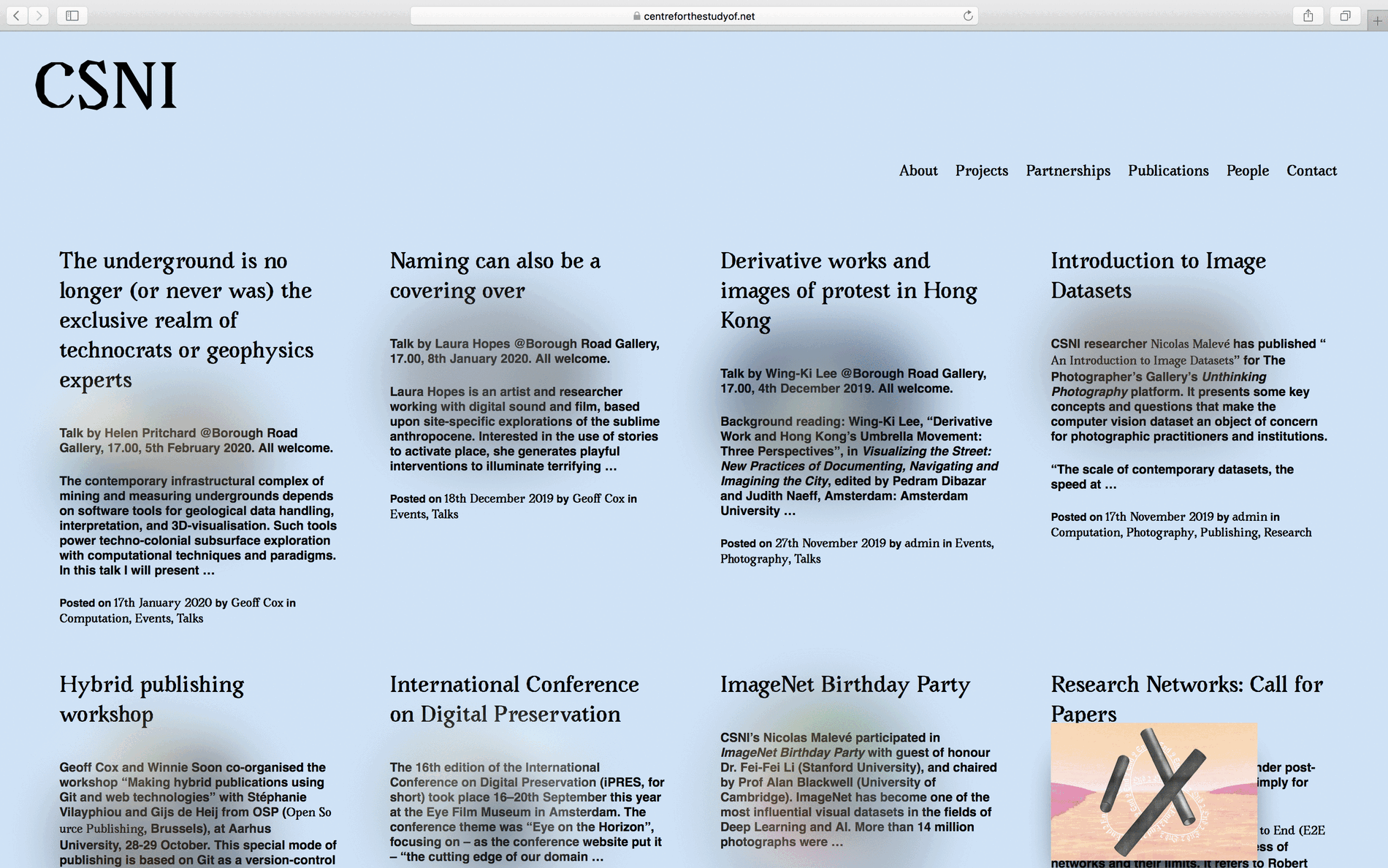 animated gif displaying various pages of the Centre for the study of website